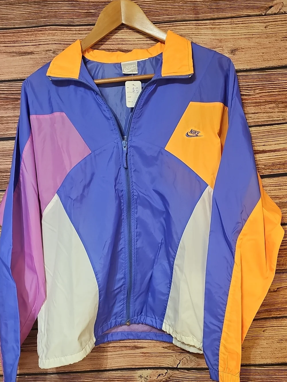 Nike Colorblock Vintage Windbreaker Jacket in Purple, Orange & Cream